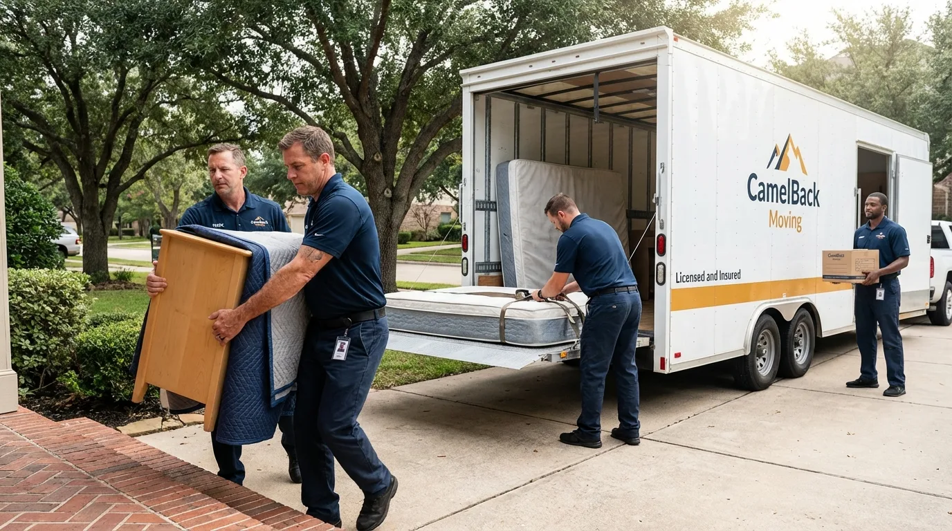 Crew loading residential truck for cross-state move from Port Gibson, MS