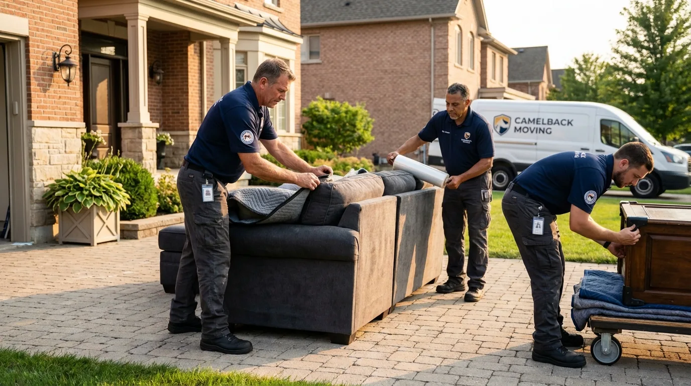 Large estate moving crew wrapping furniture in Port Gibson, MS