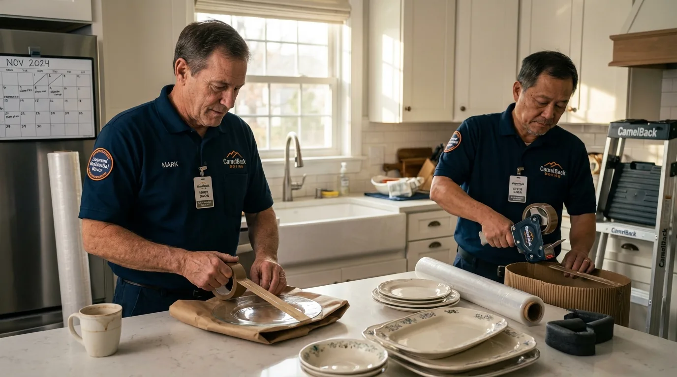 Professional crew packing kitchen dishware in Port Gibson, MS